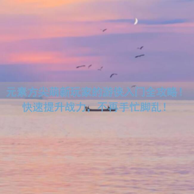 元素方尖萌新玩家的游侠入门全攻略！快速提升战力，不再手忙脚乱！