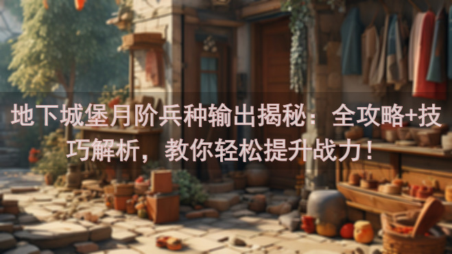 地下城堡月阶兵种输出揭秘：全攻略+技巧解析，教你轻松提升战力！